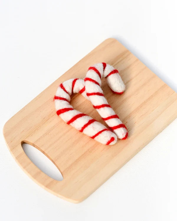 Tara Treasures Felt Candy Canes White - Set of 2