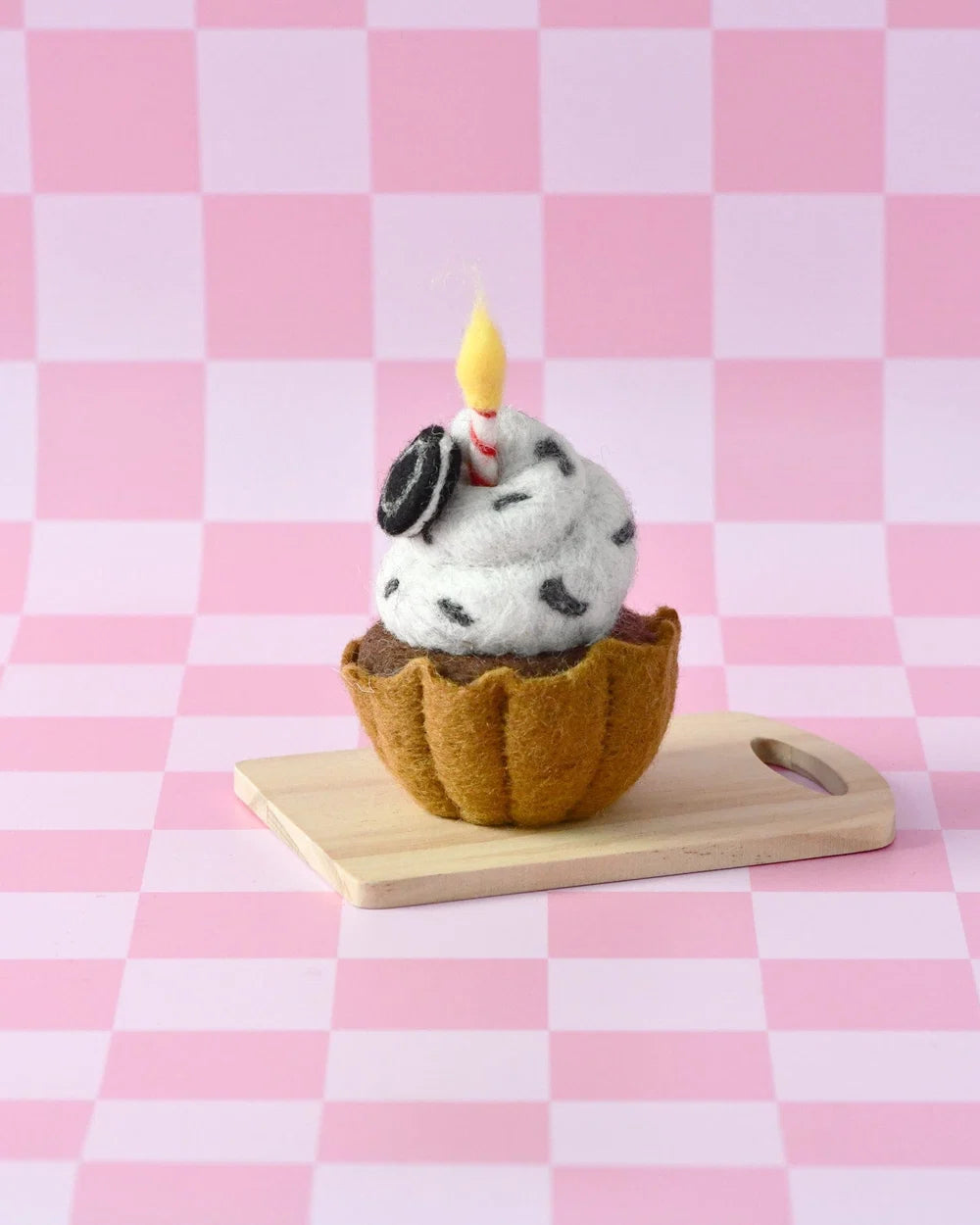 Tara Treasures Felt Giant Oreo Cupcake with Candle