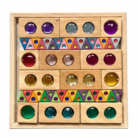 Bauspiel Coloured Glass Blocks – Sample Set
