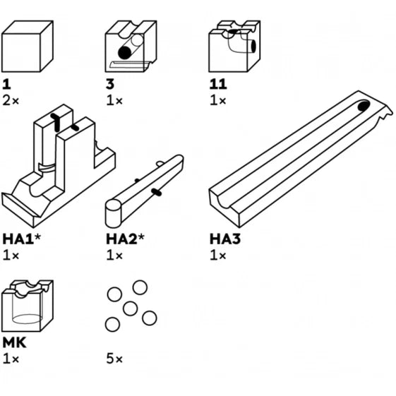 CUBORO Marble Run Extras - Kick Set of 8