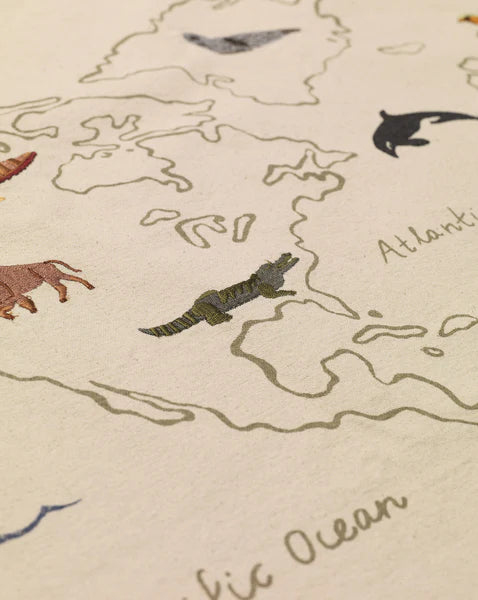 Ferm Living The World Textile Map – Off-white