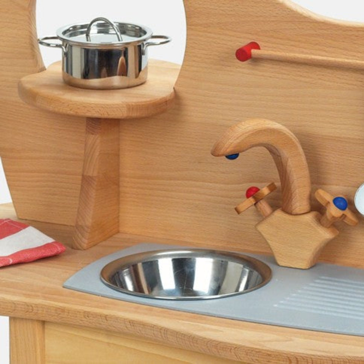 70428830 Gluckskafer Children's Wooden Kitchen Double-sided w Stove and Sink