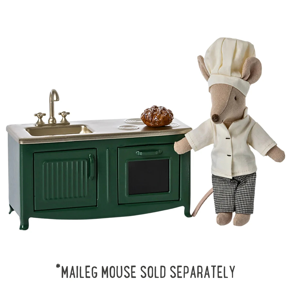 Maileg - Metal Kitchen Gold with Pie, Dark Green