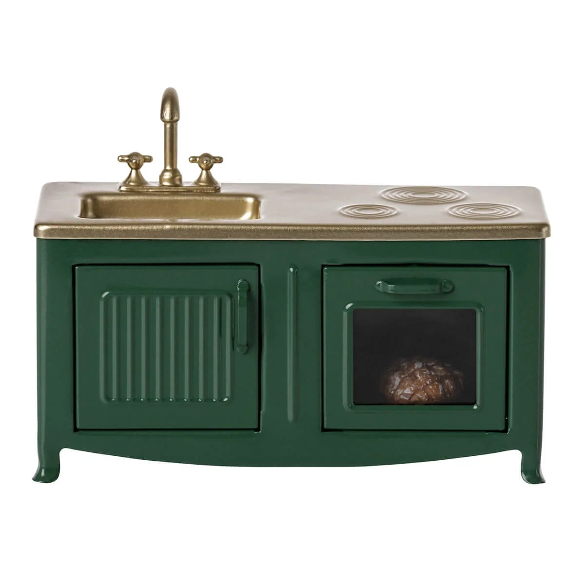Maileg - Metal Kitchen Gold with Pie, Dark Green