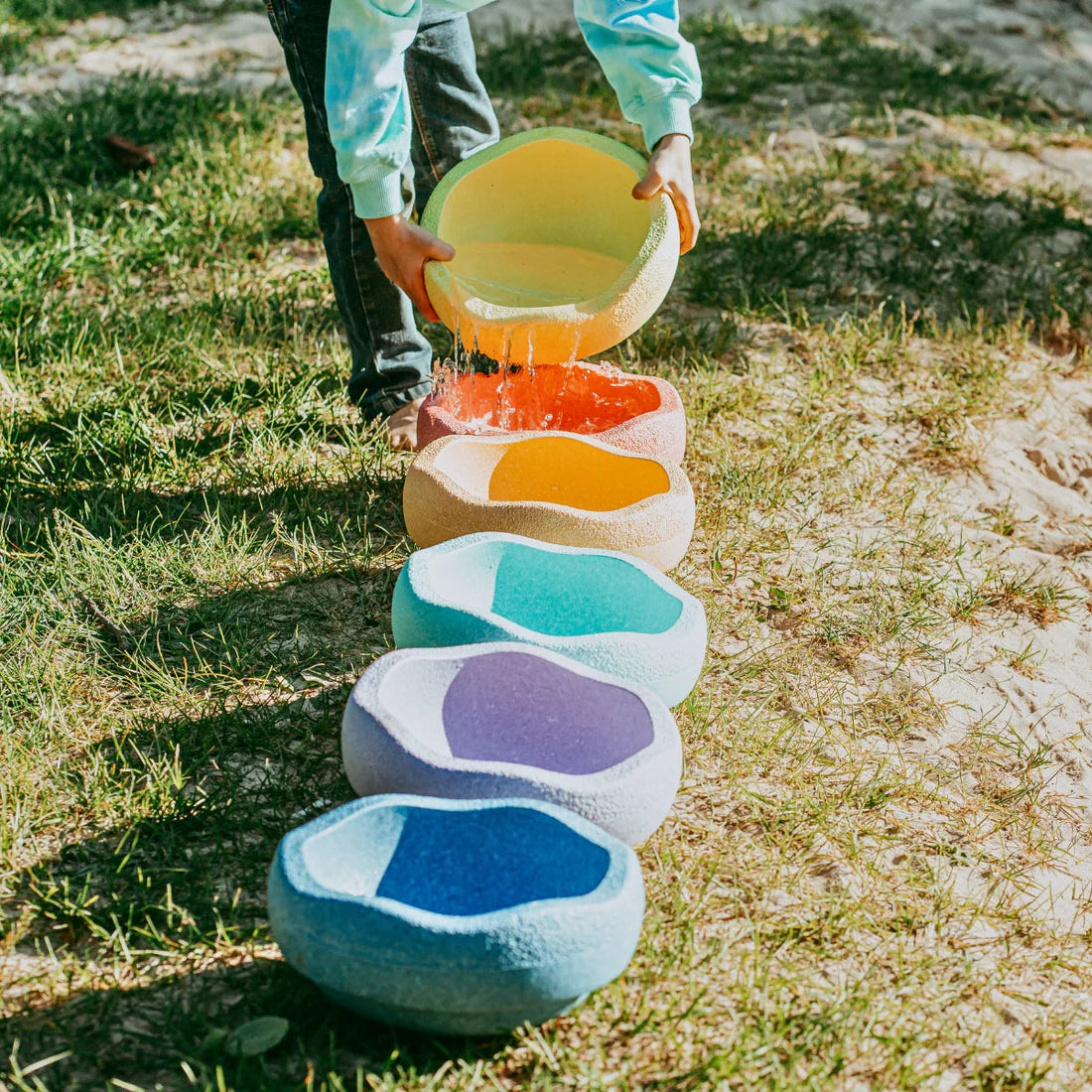 Stapelstein Original Balancing & Stepping Stones – Pastel Rainbow Set