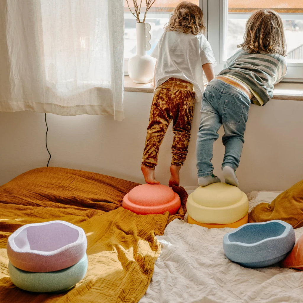 Stapelstein Original Balancing & Stepping Stones – Pastel Rainbow Set