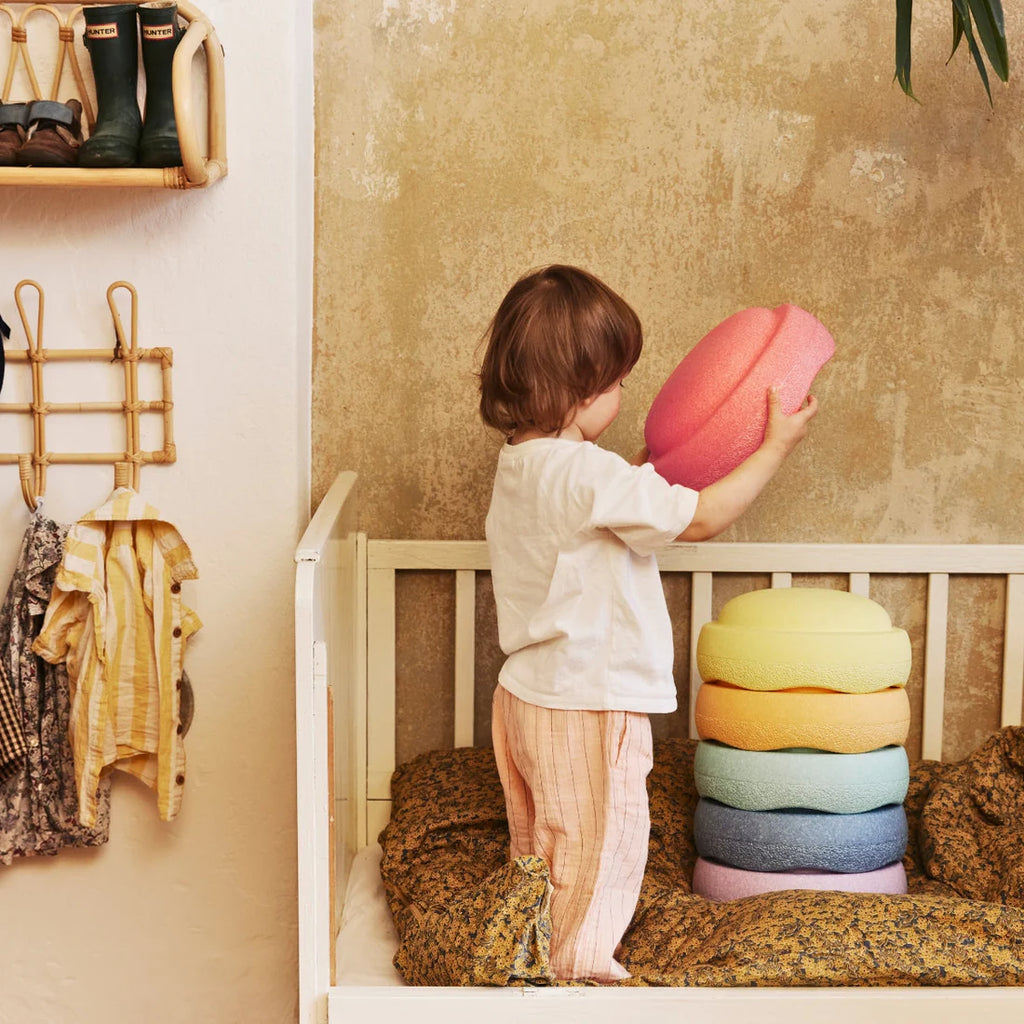 Stapelstein Original Balancing & Stepping Stones – Pastel Rainbow Set