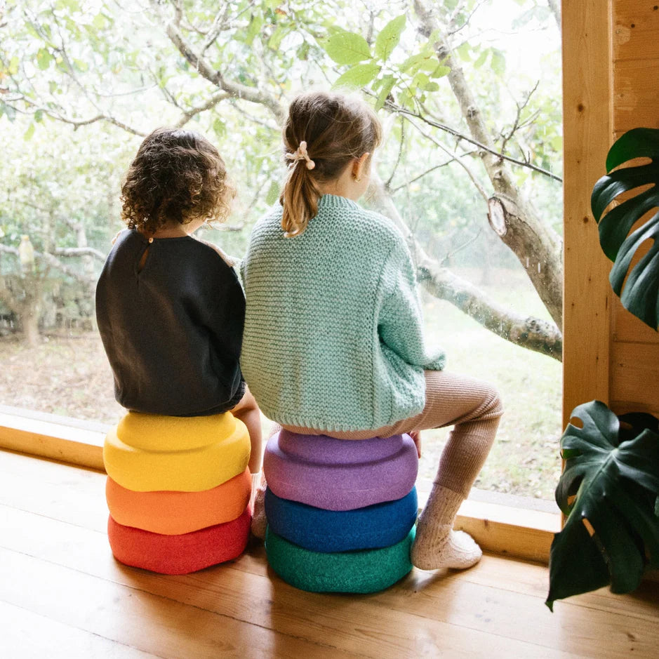 Stapelstein Original Balancing & Stepping Stones – Classic Rainbow Set