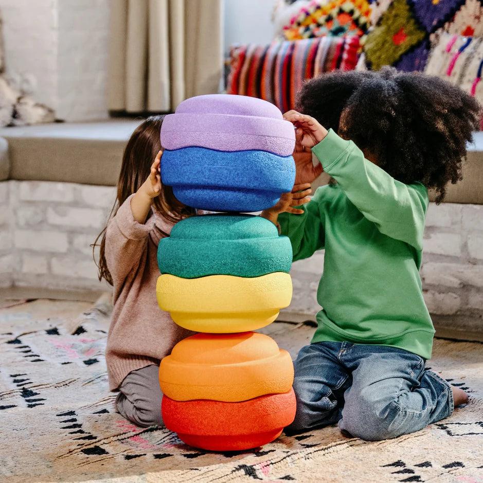 Stapelstein Original Balancing & Stepping Stones – Classic Rainbow Set