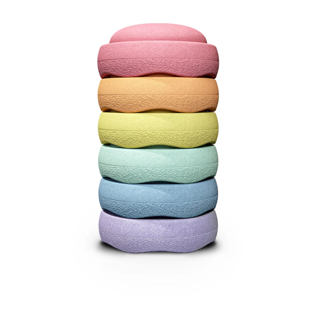 Stapelstein Original Balancing & Stepping Stones – Pastel Rainbow Set